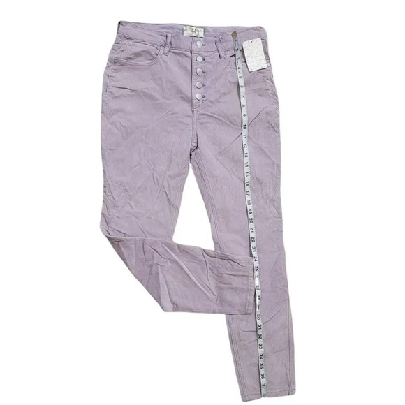 Free People Women's Sun Chaser Corduroy Skinny Ankle Jeans In Frosted Lilac - Picture 7 of 11